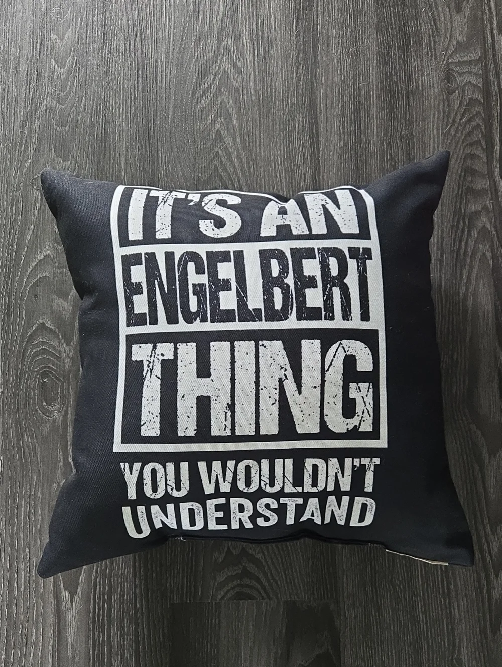 Black 'It's an Engelbert Thing' Decorative Accent Pillow